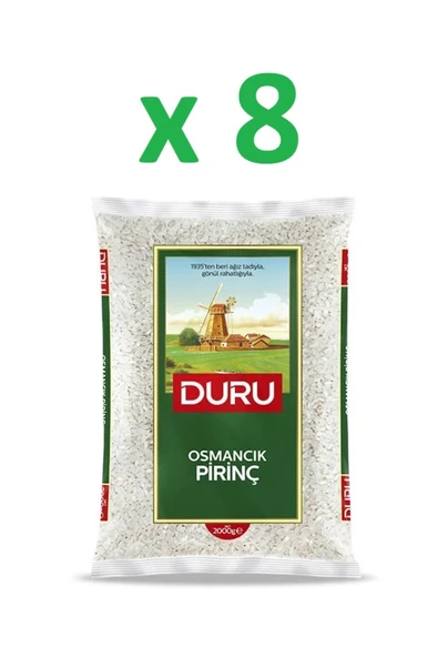 Duru Osmancık Pirinç 2000 g x 8 Adet ( 1 koli ) ürün görseli 1