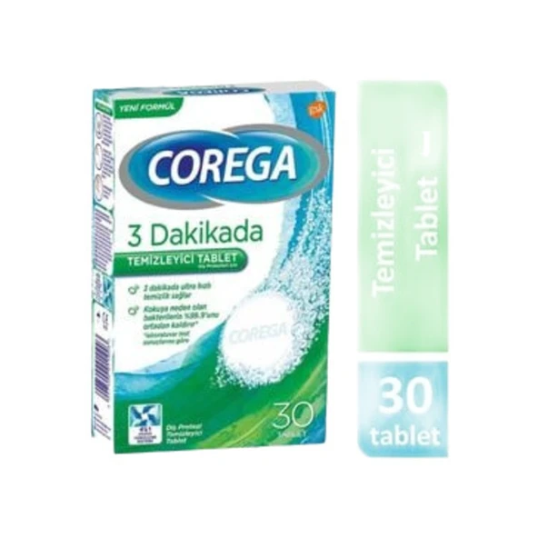 Corega Diş Temizleyici Beyazlatıcı 30 Tablet ürün görseli 1