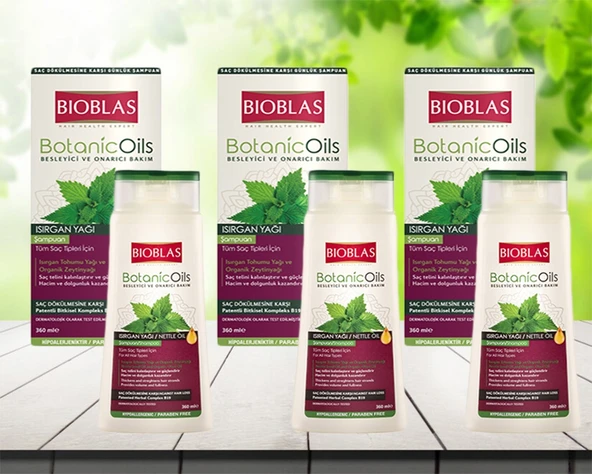 Bioblas Botanic Oils Isırgan Yağlı Şampuan 3 x 360 ML ürün görseli 1