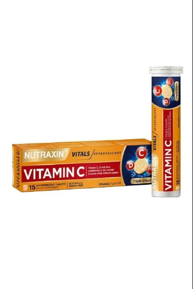 Nutraxin Efervesan - Vitamin C-D-Zinc 15 Tablet 5 Adet ürün görseli 1