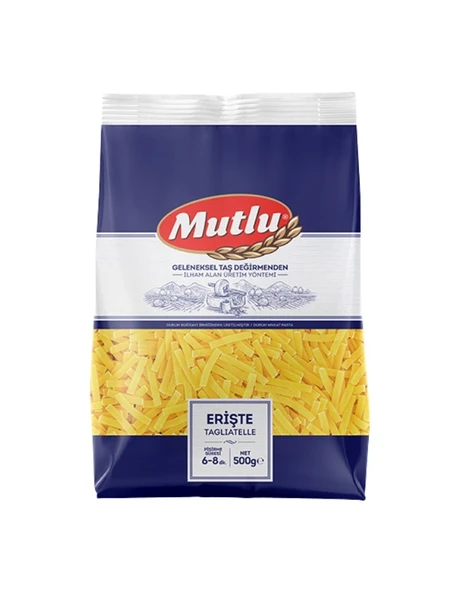 Mutlu Makarna Erişte 500 G X 20 Paket Lezzetli, Dayanıklı Ve Kolay Pişen İtalyan Tipi Makarna ürün görseli 1