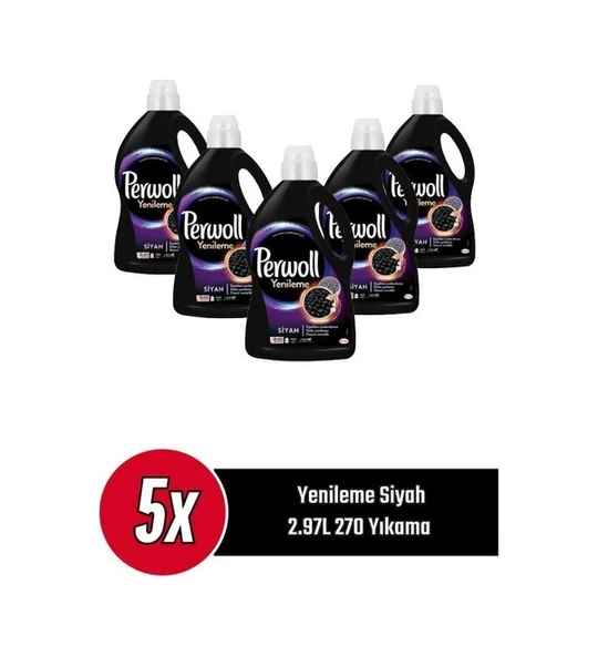 Perwoll Siyah Sıvı Çamaşır Deterjanı 5 x 2970 ML ürün görseli 1