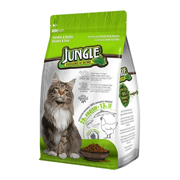 Jungle Mama Tavuk Balıklı Yetişkin Kedi 1,5 Kg ürün görseli 1