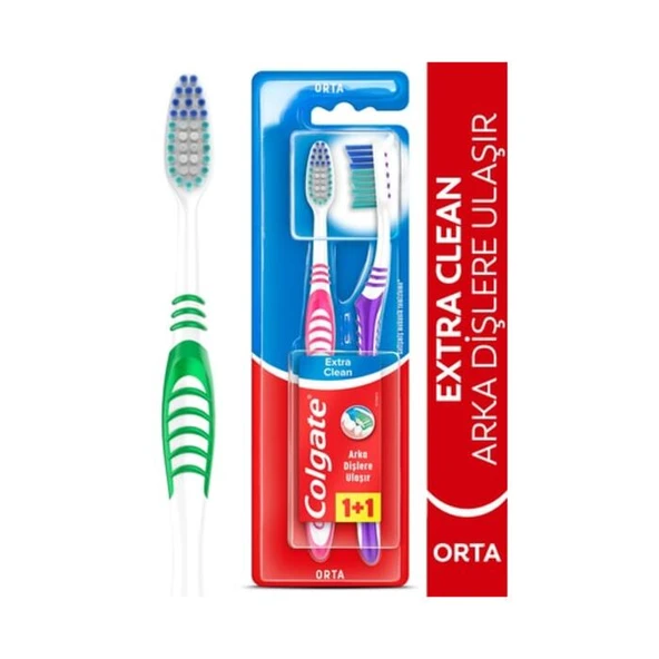 Colgate Diş Fırçası Extra Clean Orta 1 Artı 1 ürün görseli 1