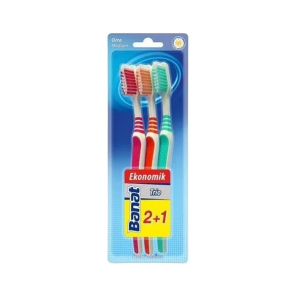 Banat Trio 3lü Diş Fırçası (orta/medium) ürün görseli 1