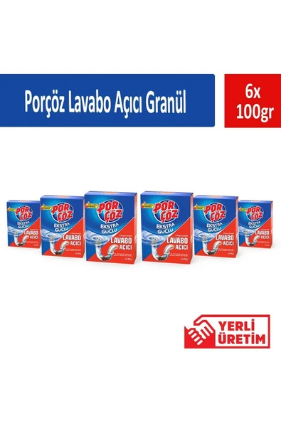 Porçöz Lavabo Açıcı Granül 100 gr x 6 Adet ürün görseli 1