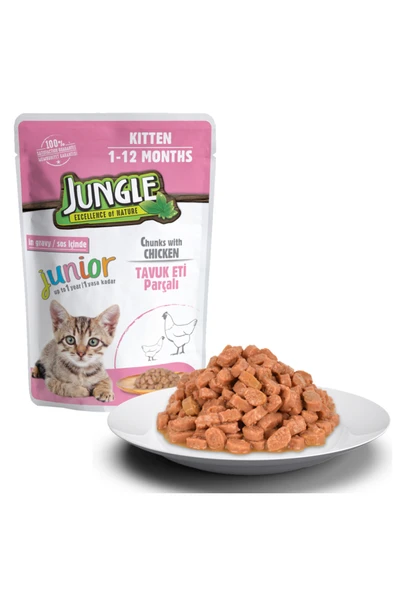 Jungle Yavru Kedi Tavuklu 24 Adet 100 G Pouch ürün görseli 1