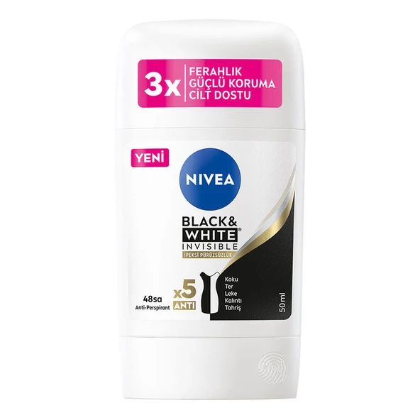 NIVEA Invisible Black & White İpeksi Pürüzsüzlük Roll-on 50 Ml ürün görseli 1