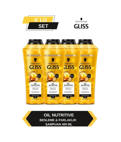 Gliss Oil Nutritive Şampuan 4 x 400 ML ürün görseli 1