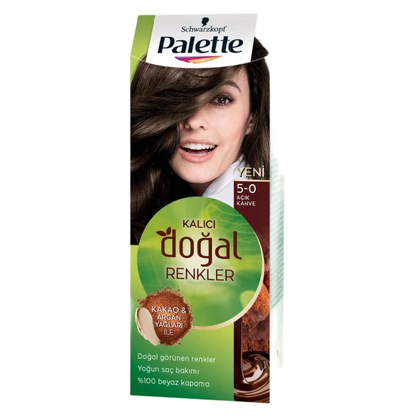 Palette Kalıcı Doğal Renkler Saç Boyası 5-0 Açık Kahve ürün görseli 1