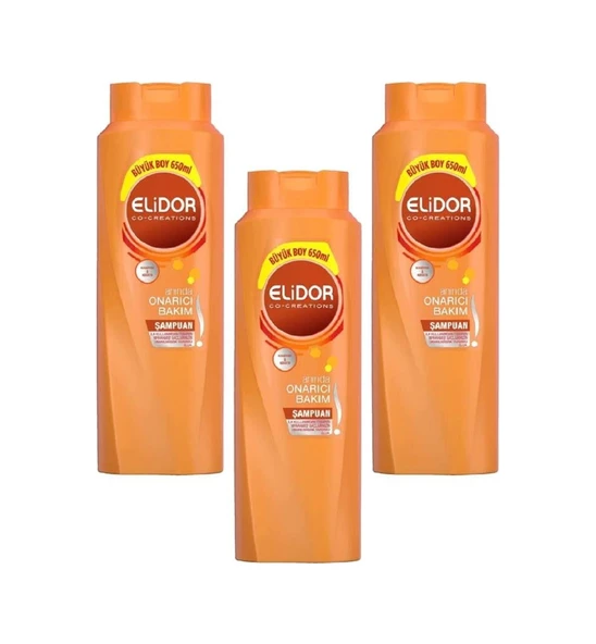 Elidor Anında Onarıcı Bakım Şampuan 3 x 650 ML ürün görseli 1