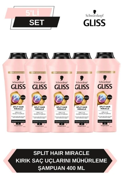 Gliss Split Hair Miracle Şampuan 400 Ml x 5 Adet ürün görseli 1