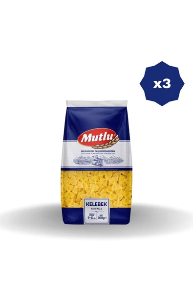 Mutlu KELEBEK MAKARNA 500 GR X 3 ADET ürün görseli 1