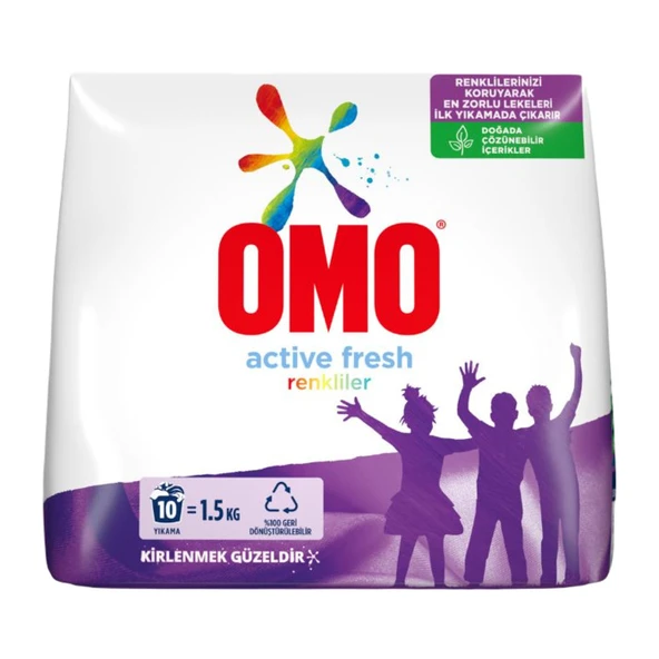 Omo Toz Çamaşır Deterjanı Active Fresh Renkliler 1.5 Kg ürün görseli 1