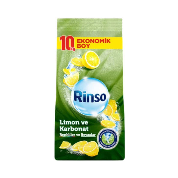 Rinso Toz Çamaşır Deterjanı Limon Ve Karbonat Renkliler Beyazlar 10 Kg ürün görseli 1