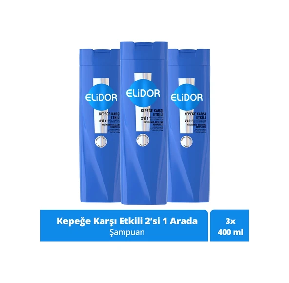 Elidor 2'si 1 Arada Kepeğe Karşı Etkili Şampuan 3 x 400 ML ürün görseli 1