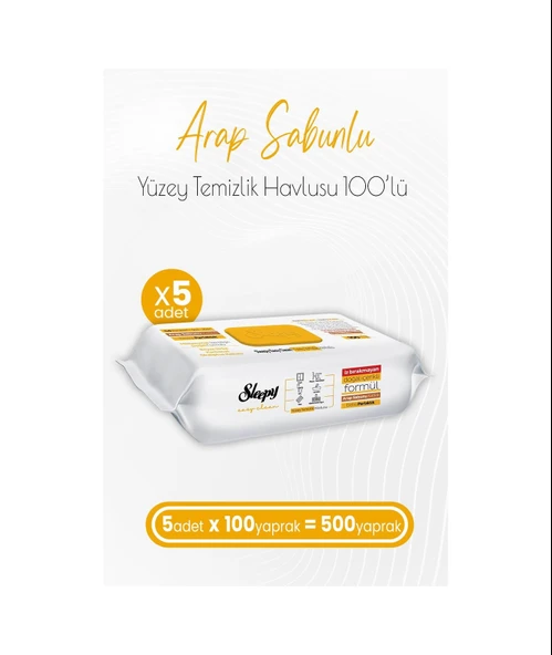 Sleepy Easy Clean Arap Sabunu Katkılı Yüzey Temizlik Havlusu 5 X 100'Lü 500 Yaprak ürün görseli 1