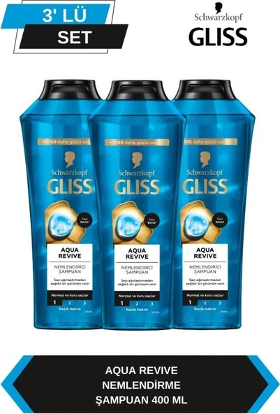 Gliss Aqua Revive Şampuan 3 x 400 ML ürün görseli 1