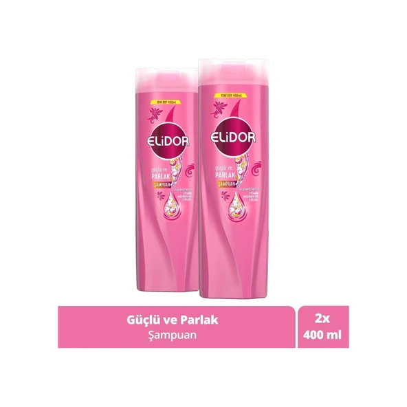 Elidor Superblend Güçlü ve Parlak Saç Bakım Şampuanı 2 x 400 ML﻿ ürün görseli 1