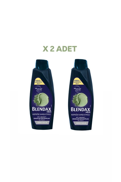 Blendax Men Kepeğe Karşı Etkili Doğal Kil Özlü Şampuan 500 Ml 8690572805695 (2 Adet) ürün görseli 1