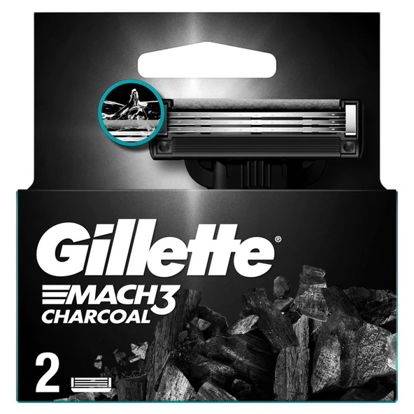 Gillette Charcoal Mach 3 2'li ürün görseli 1