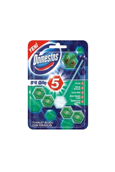 Domestos Wc Blok 5'lı Guc Cam Ferah.55gr ürün görseli 1
