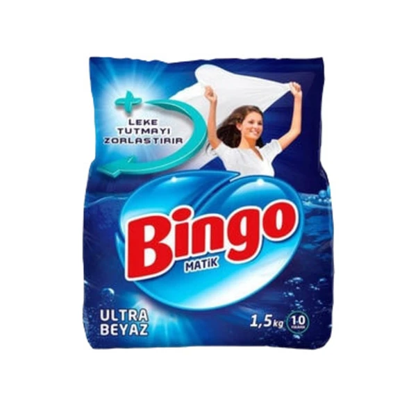 Bingo Çamaşır Deterjanı Toz Ultra Beyaz 1,5 Kg ürün görseli 1