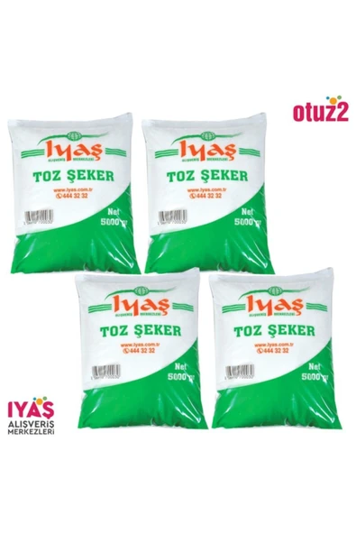 IYAŞ Burdur Toz Şeker 5 Kg X 4 Paket = 20 Kg Seker Yerli Üretim ürün görseli 1