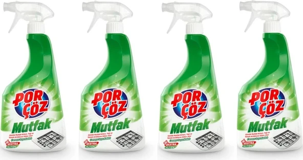 Porçöz Mutfak Temizleyici Sprey Çamaşır Suyu Katkılı 4 x 750 ML ürün görseli 1