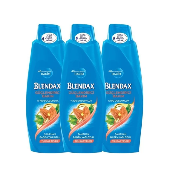 Blendax Güçlendirici Bakım Badem Yağı Özlü Şampuan 500 ml x 3 Ade ürün görseli 1