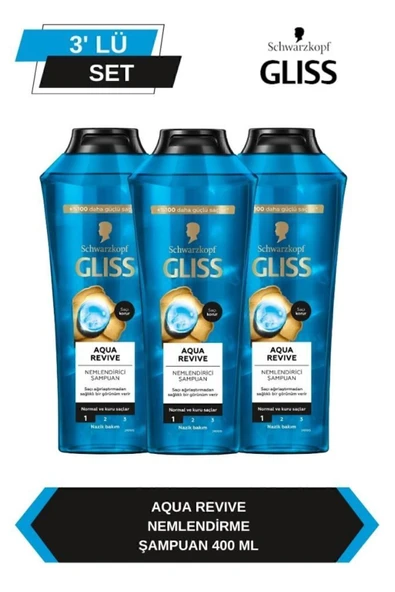 Gliss Aqua Revive Şampuan 400 Ml x 3 Adet ürün görseli 1