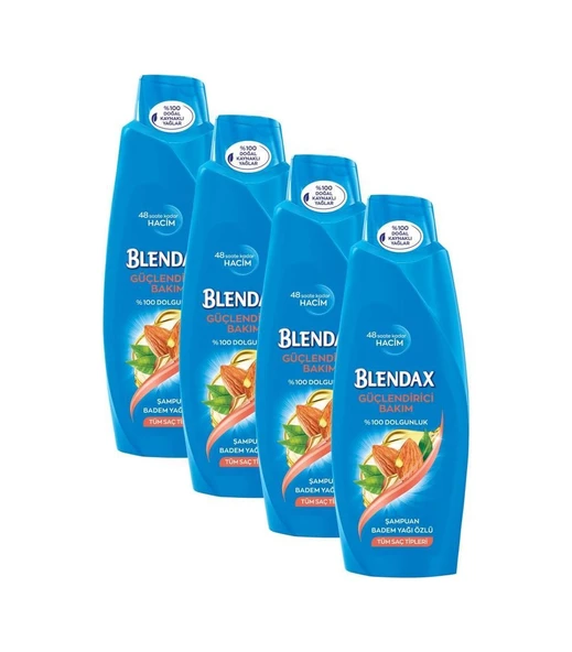Blendax Güçlendirici Bakım Badem Yağı Özlü Şampuan 4 x 500 ML ürün görseli 1
