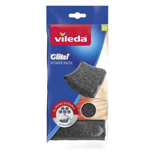 Vileda Tel Bulaşık Glitzi Power Inox Çelik 2'li ürün görseli 1