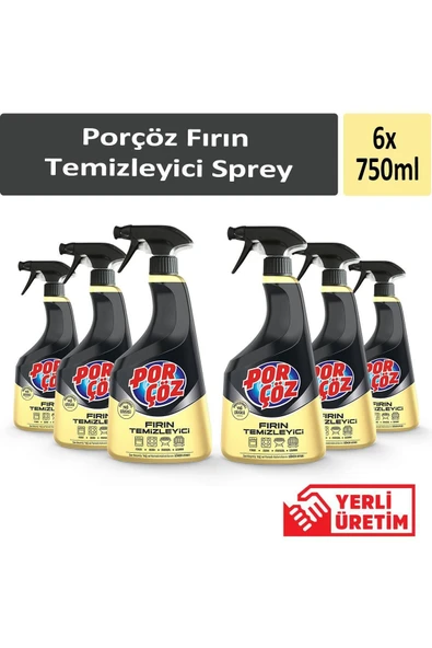 Porçöz Fırın Temizleyici Sprey 750 ml x 6 Adet ürün görseli 1