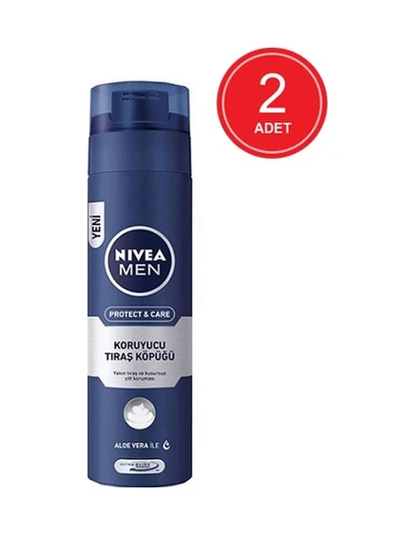 Nivea Men Protect & Care Koruyucu Tıraş Köpüğü 2 x 200 ML ürün görseli 1