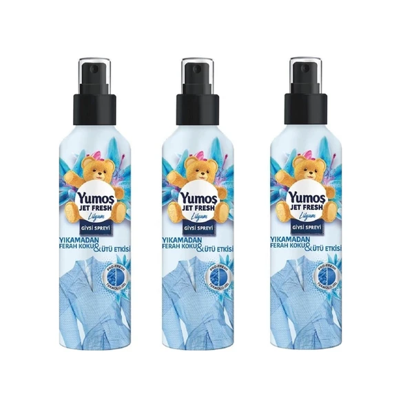 Yumoş Jet Fresh Giysi Spreyi Lilyum 3 x 200 ML ürün görseli 1