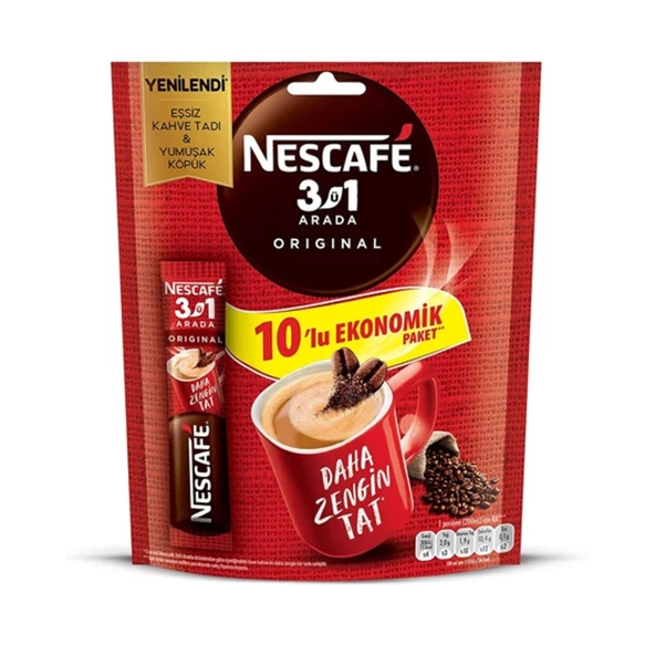 Nescafe 3'ü 1 Arada Original 10'lu ürün görseli 1