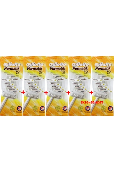 Gillette GİLLETTE PERMATİK KULLAN AT TIRAŞ BIÇAĞI 10'LU (5 PAKET) ürün görseli 1