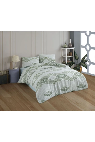 kristal home Kristal Nevresim Takım Çift Kişilik Hitit Yeşil ürün görseli 1