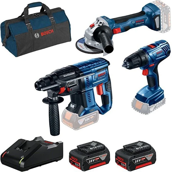 Bosch New Gbh 180-LI + Gsr 180-LI + Gws 180-LI + 2X4.0AH + Gal 18V-40 + Raf Bag Yeni ürün görseli 1