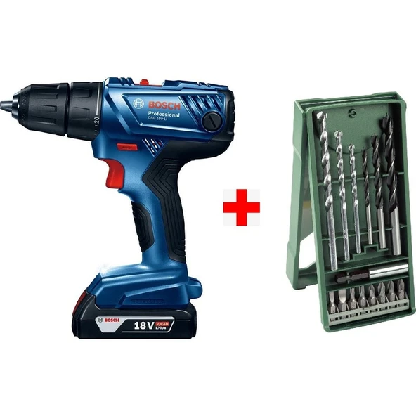 Bosch GSR 180-Li Akülü Vidalama Şarjlı Matkap + 15 Parça Matkap Ucu Seti ürün görseli 1
