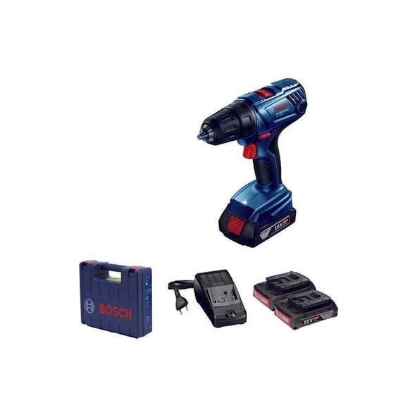 Bosch Professional GSR 180-LI 2 x 2 Ah Akülü Delme Vidalama Makinesi - 06019F8109 ürün görseli 1
