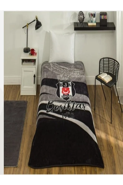 YÜNTEKS Taç Taraftar Lisanslı Tek Kişilik Battaniye (160x220)- 2025/2026 YENİ SEZON BEŞİKTAŞ - BJK ürün görseli 1