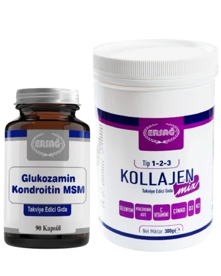 ERSAĞ KOLLAJEN MİX (TİP 1-2-3) 300 GR + GLUKOZAMİN KONDROİTİN MSM 90 KAPSÜL ürün görseli 1