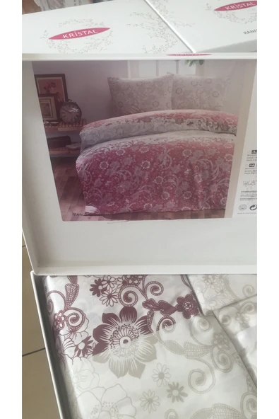 YÜNTEKS Kristal Ranforce Kutulu Nevresim Takımı Çift Kişilik İlter Gülkurusu ürün görseli 1