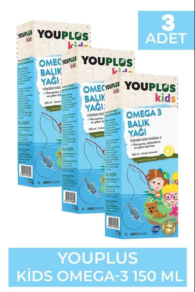 Youplus Kids Omega 3 150 ml Şurup 3 Adet ürün görseli 1