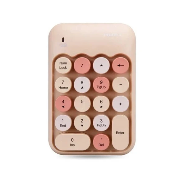 Renkli Daktilo Tarzı Vintage Kablosuz Wıreless Numeric Keypad 18 Tuşlu Sayısal Klavye Numpad ürün görseli 1