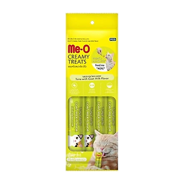 Me-O Creamy 10 Keçi Sütü Ton Balıklı Kedi Krema 4x15 Gr ürün görseli 1