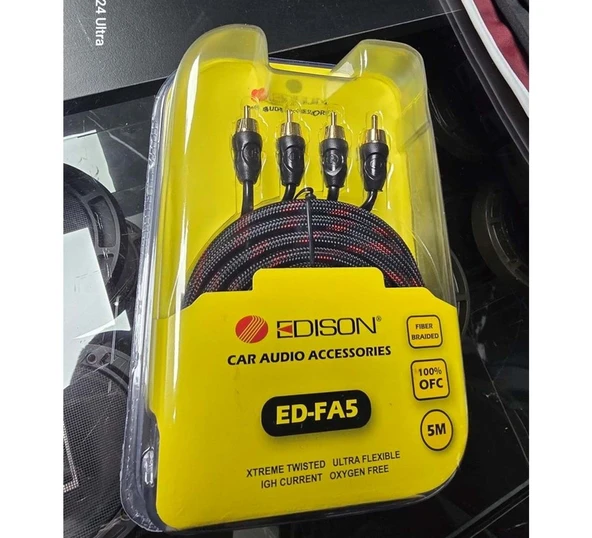 Edison ED-FA5 RCA %100 Ofc RCA Kablo 5 Metre - Resim 2