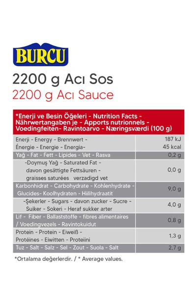 Burcu Acı Sos 2200 gr - Resim 2